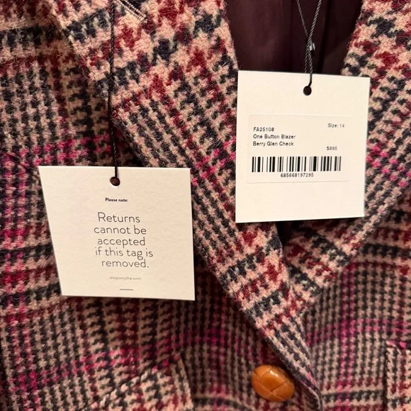 Smythe One Button Blazer, Sz 14 - Picture 4 of 12